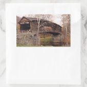 屋根付き橋 長方形シール (バッグ)