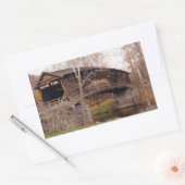 屋根付き橋 長方形シール (封筒)