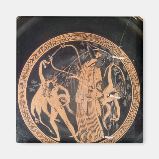 屋根付き赤姿の花瓶 マグネット (正面)