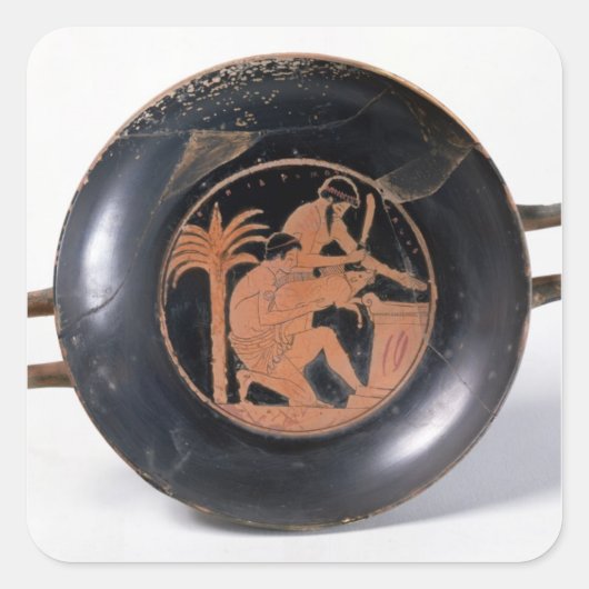 屋根付き赤姿カップ スクエアシール (正面)