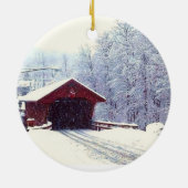 屋根付橋のオーナメントの冬 セラミックオーナメント (裏面)