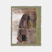 屋根付橋 フリースブランケット (正面)