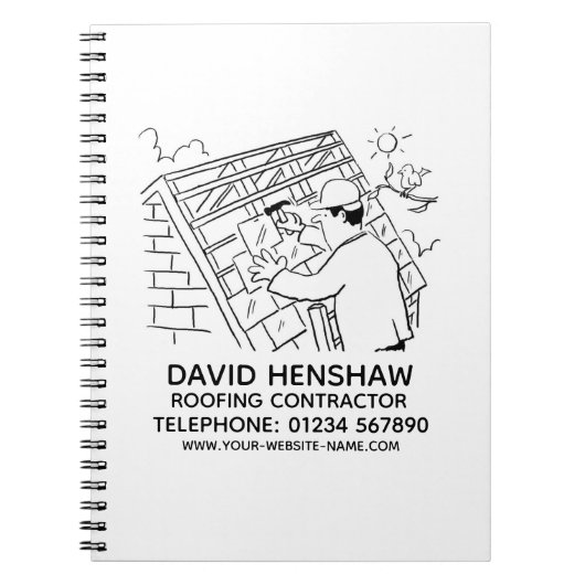 屋根作業員または屋根工事請負業者ノートブック ノートブック (正面)