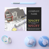 屋根修理・建設・住宅リフォーム チラシ (シングル)