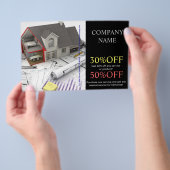 屋根修理・建設・住宅リフォーム チラシ (ハンドル)