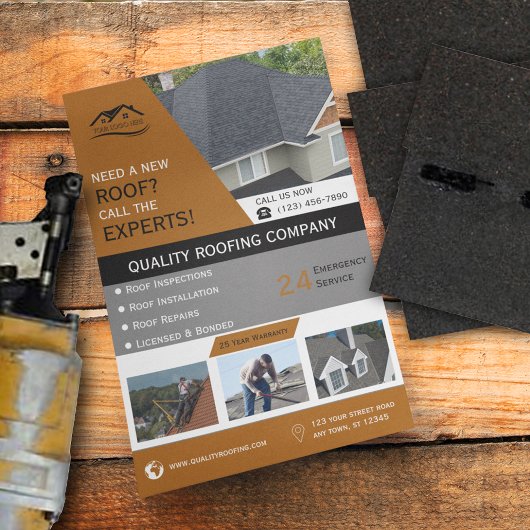 屋根工事業金ゴールド チラシ