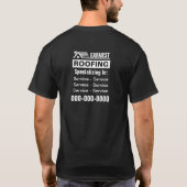 屋根工事用ダークカラーTシャツ Tシャツ (裏面)