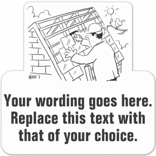 屋根工事請負業者または屋根屋のプロモーション シール (正面)