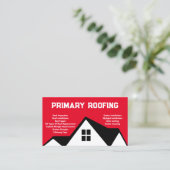 屋根工事請負業者 |屋根赤 名刺 (スタンド正面)