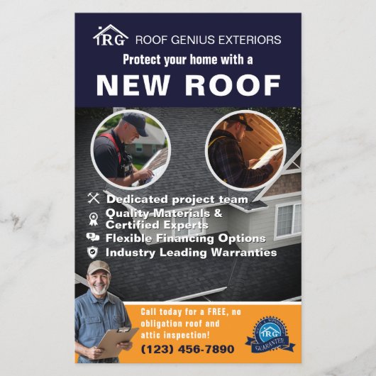 屋根工修理業 チラシ (正面)