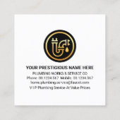 屋根建物給排水衛生設備配管アイコン スクエア名刺 (裏面)