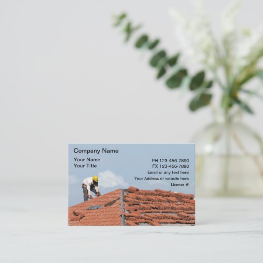 屋根建築イメージ 名刺 (スタンド正面)