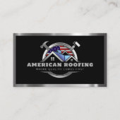 屋根建築米国国旗QRコード 名刺 (正面)