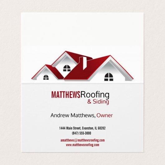 屋根折り畳みビジネスカード 名刺 (内部フラット)