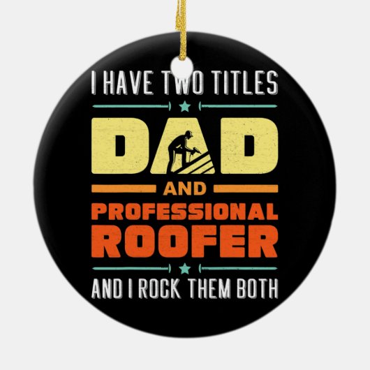 屋根最高のパパ建物損傷した屋根の修復 セラミックオーナメント (裏面)