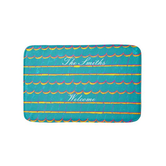 屋根板の行Thunder_Cove青 – 緑 バスマット (正面)