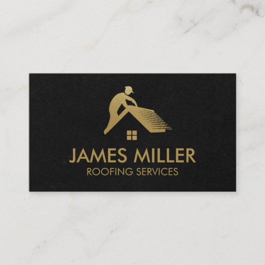 屋根清掃補修建築樋金ゴールド 名刺 (正面)