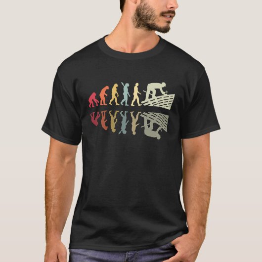 屋根職人の進化 レトロ ヴィンテージ 建設業 Tシャツ (正面)