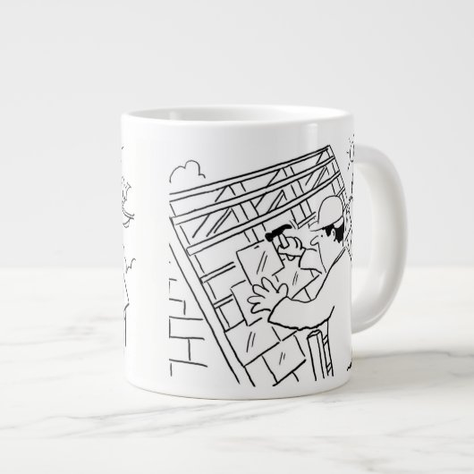 屋根葺き労働者、屋根屋または屋根葺き屋根 ジャンボコーヒーマグカップ (正面右)