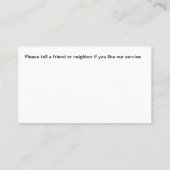 屋根葺き販売および据付け名刺 名刺 (裏面)