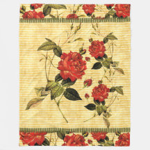 屋根裏の宝物 – 赤いバラon黄ストライプ色