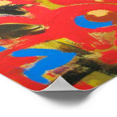 屋根裏アートの筆跡のグラフィティ抽象芸術 ポスター (角)