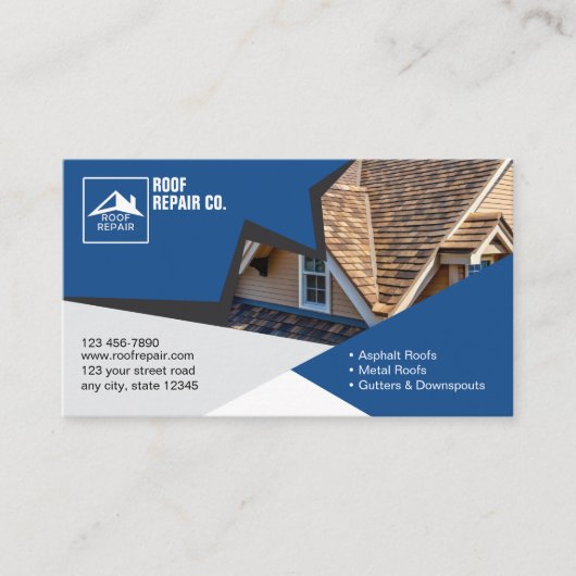 屋根補修会社 名刺 (正面)