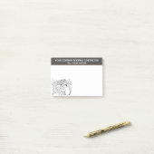 屋根請負業者の漫画のテーマをカスタマイズ ポストイット (デスク上)