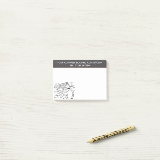 屋根請負業者の漫画のテーマをカスタマイズ ポストイット (デスク上)