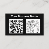 屋根請負業者イラストレーションおよびQRコード 名刺 (正面)