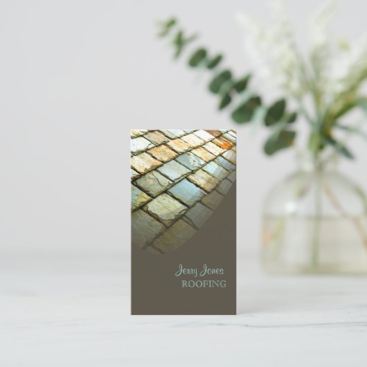 屋根、スレート屋根、写真 名刺 (スタンド正面)
