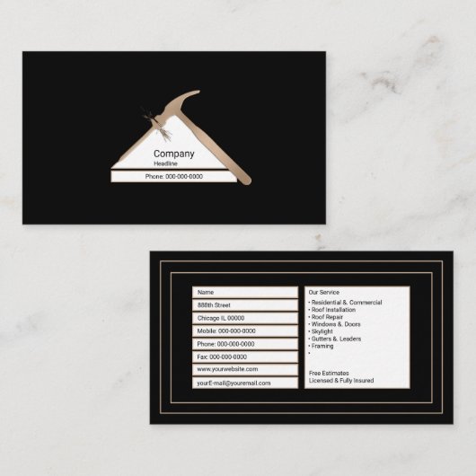 屋根 名刺 (正面/裏面)