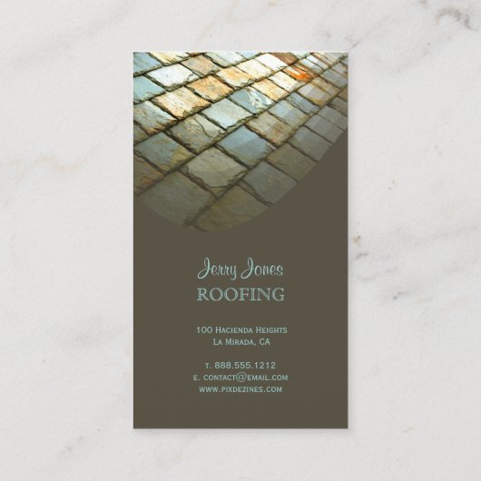 屋根,石板屋根,写真 名刺 (裏面)