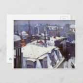 屋根(雪の効果)または雪の下の屋根の眺め ポストカード (正面/裏面)