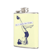 屑のサンディエゴのレトロのピンナップの女の子 フラスク (左)