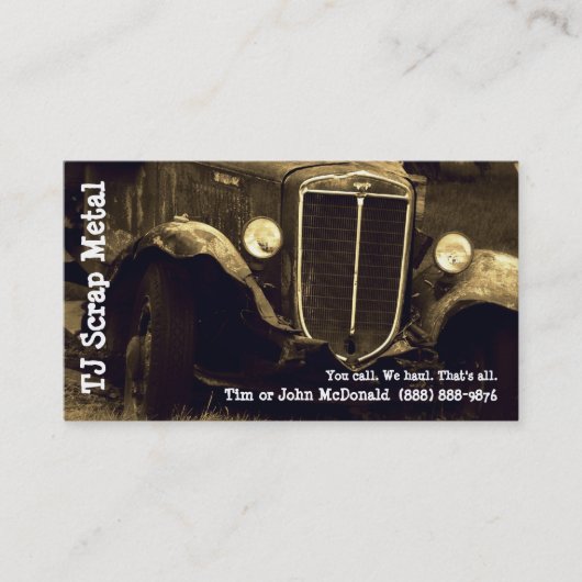 屑鉄のリサイクル及び廃物積み込み 名刺 (正面)