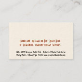 屑鉄の再資源業者のダンプかターミナルの中心 名刺 (裏面)