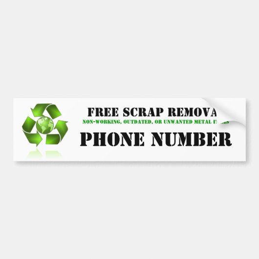 屑鉄の取り外しのバンパーステッカー バンパーステッカー (正面)