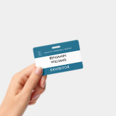 展示者名札 QRコード ブラック&ホワイト カスタムロゴ ID バッジ (手持ち)