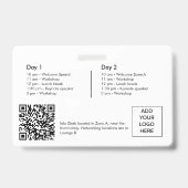 展示者名札 QR ブラック ホワイト ロゴ ID イベント バッジ (裏面)