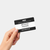 展示者名札 QR ブラック ホワイト ロゴ ID イベント バッジ (手持ち)