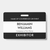 展示者名札 QR ブラック ホワイト ロゴ ID イベント バッジ (正面)