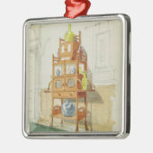 展覧会のキャビネット、c.1860s-70s (w/c及びpの鉛筆 メタルオーナメント (左)