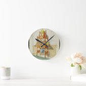 展覧会のキャビネット、c.1860s-70s (w/c及びpの鉛筆 ラウンド壁時計 (ホーム)