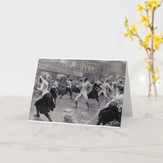 展覧会のメッセージカードを囲うヴィンテージ カード (黄色い花)