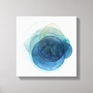 展開の惑星-水彩画の円 キャンバスプリント