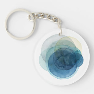 展開の惑星-水彩画の円 キーホルダー