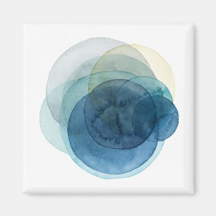 展開の惑星-水彩画の円 マグネット