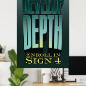 展開深さ：Sign 4に登録する。 ポスター (ホームオフィス)