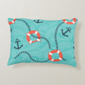 属性付きのシームレス航海のなパターン。フリーハン アクセントクッション (裏面)